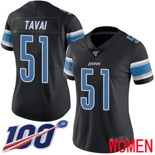Detroit Lions Limited Black Women Jahlani Tavai Jersey NFL Football #51 100th Season Rush Vapor Untouchable->women nfl jersey->Women Jersey